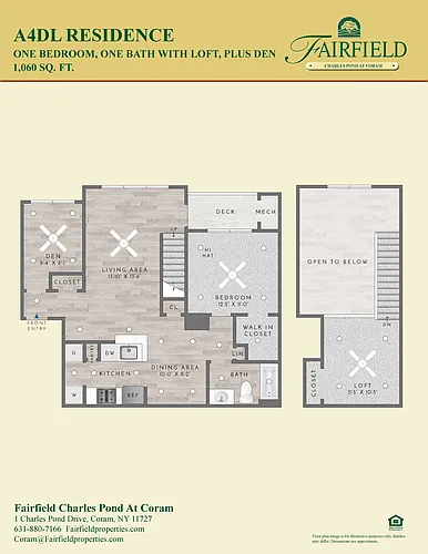 Floor plan A4DL Residence 1BR Plus Den Plus Loft - Austen