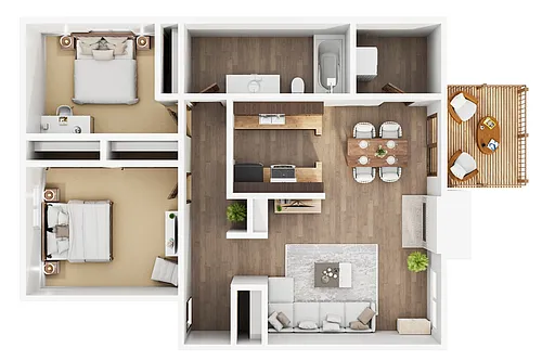 Floor plan Two Bedroom Large