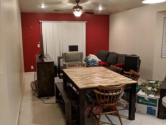 Living room with vaulted ceiling