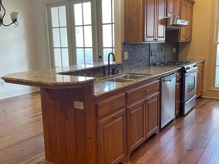 Stainless appliances - gas range, dishwasher and refrigerator/freezer