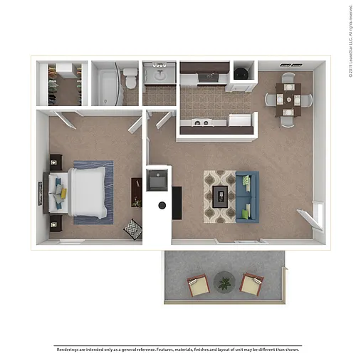 Floor plan 1 Bed 1 Bath