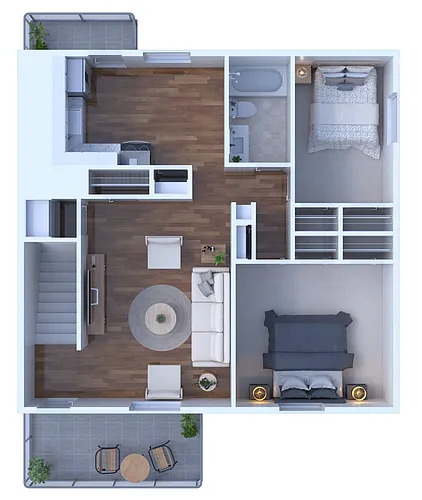 Floor plan 2 Bed 1 Bath
