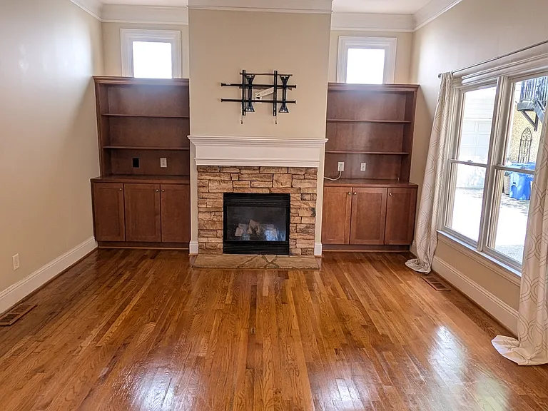 Family room wired for surround sound system. Has remote controlled fan with light dimming.
