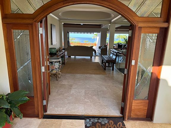 ocean view through front door