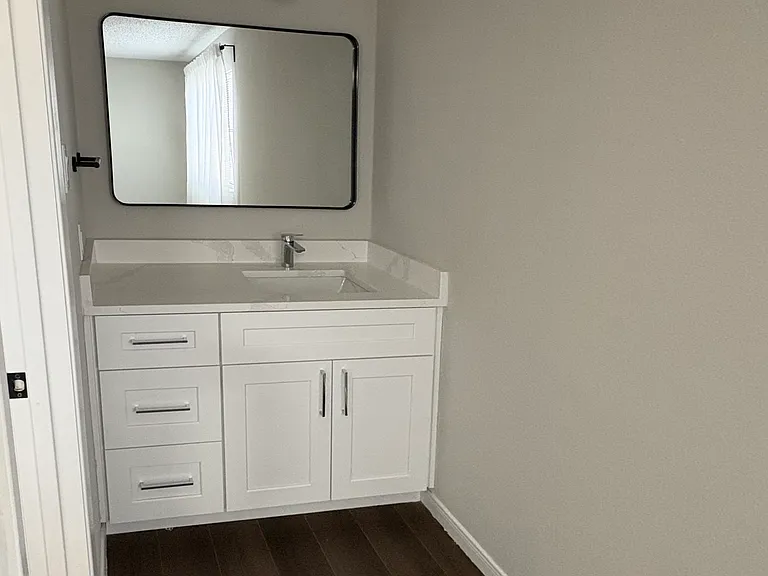 Each secondary bedroom has its own vanity