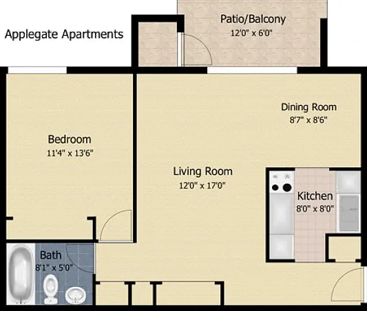 1 Bedroom AP 1 Bedroom AP