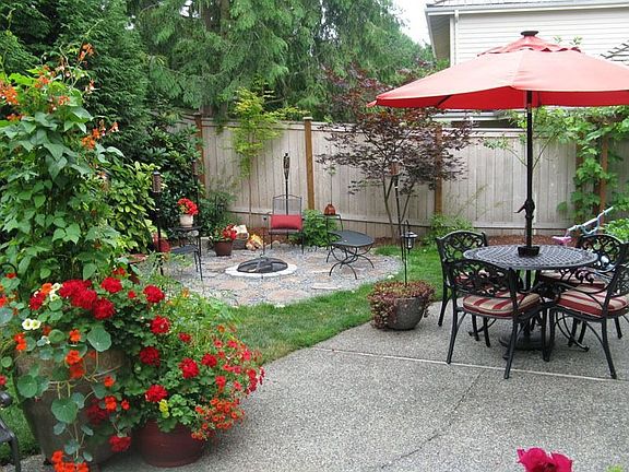 firepit in backyard