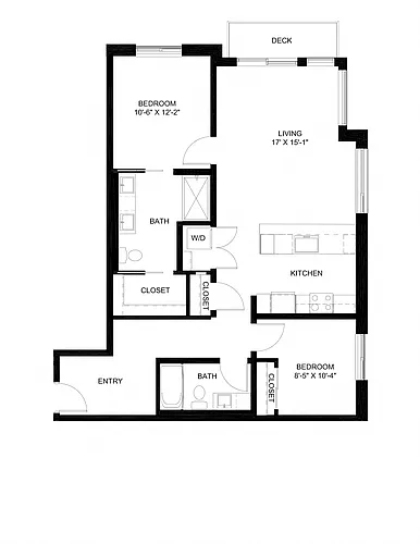 Floor plan Two Bedroom D1