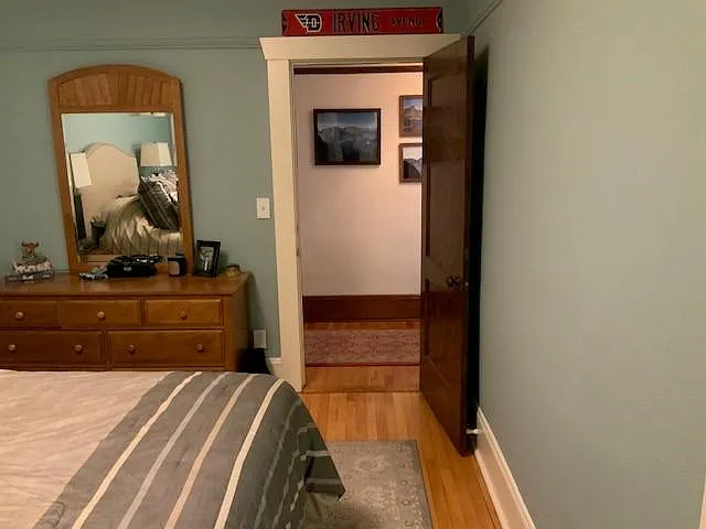 Bedroom #1 with door to hallway