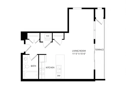 Floor plan Blue Studio A2