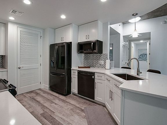 Kitchen with stainless sink