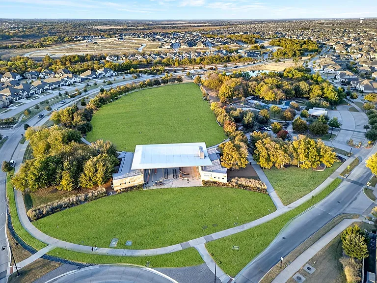 Aerial view of Union Park's exclusive Central Park.