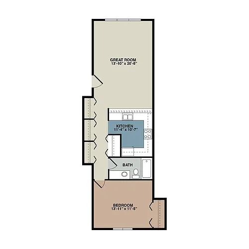 Floor plan 1 Bedroom Apartment