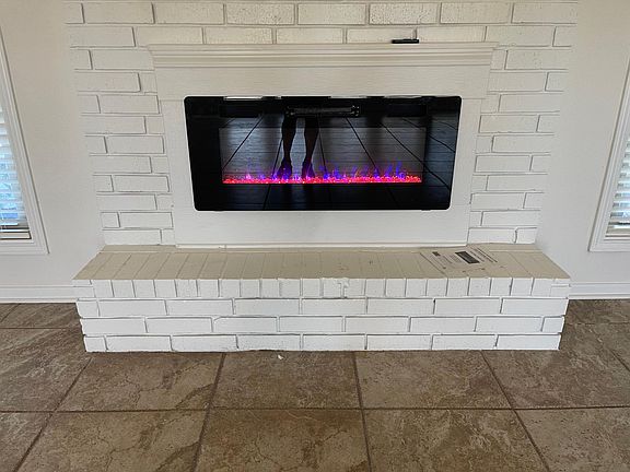 Remote control electric LED color changing fireplace