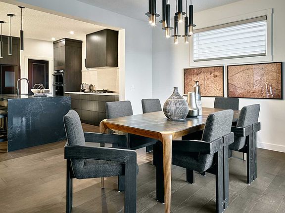 A photo of the dining area of the Columbia 26 show home in Calgary by Brookfield Residential