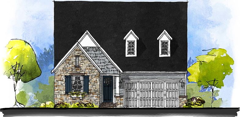 Dana Point - American Cottage 2-Car Front Load Garage Note Renderings may show optional feature