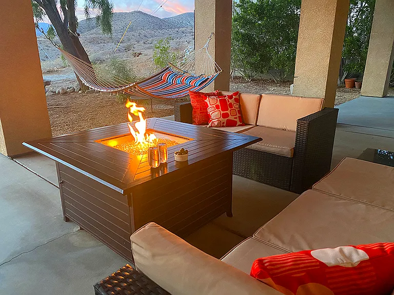 Back deck and backyard