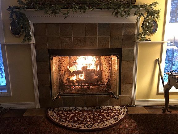 Wood burning fireplace