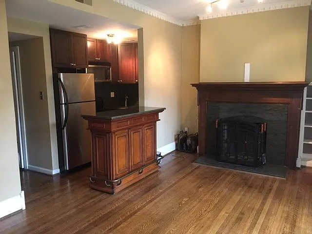 Kitchen with handmade marble bar/island