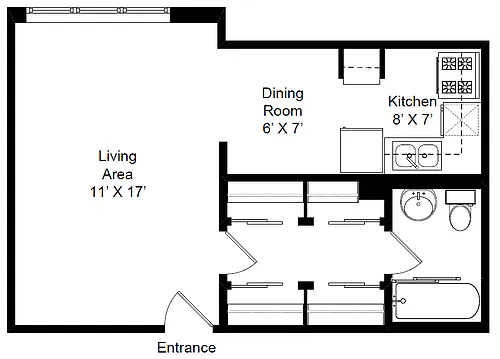 Floor plan Top Floor Studio
