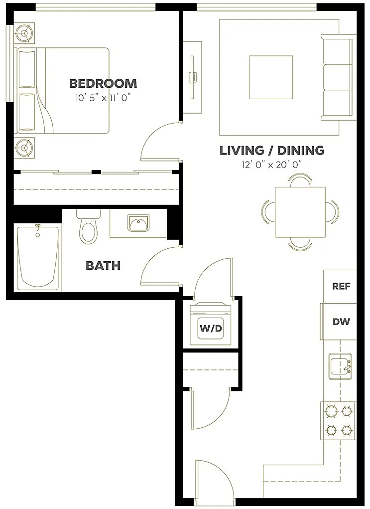 Floor plan 1X1 C4