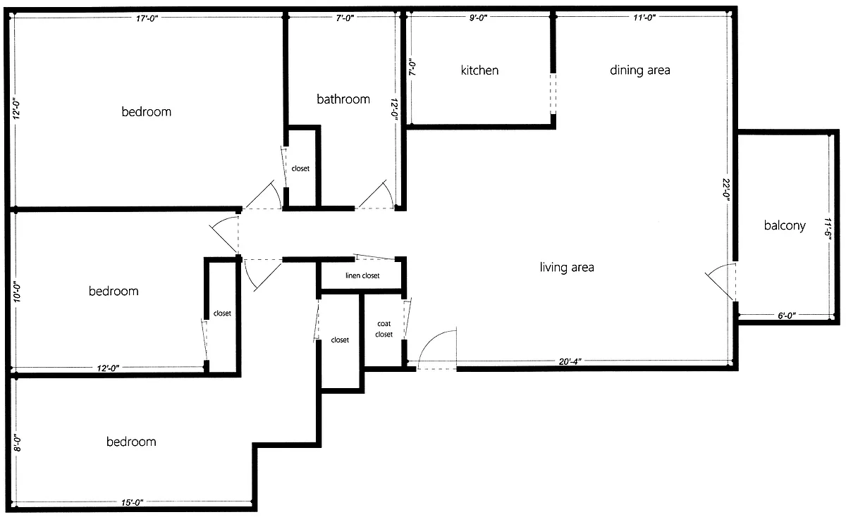Floor plan 6224 Fifth Ave - 210H - Available 8-1-26