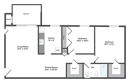 Floor plan Two Bedroom