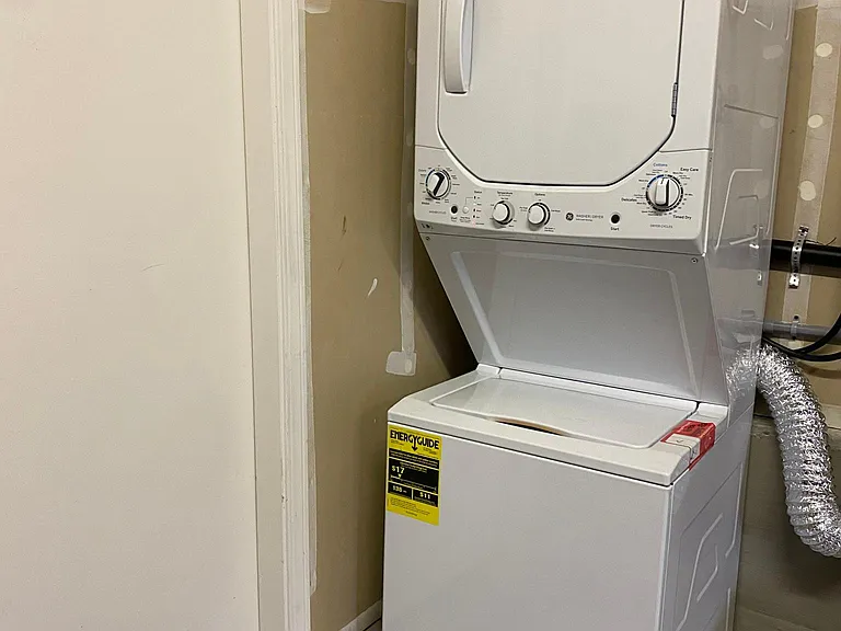 New washer/dryer in garage.