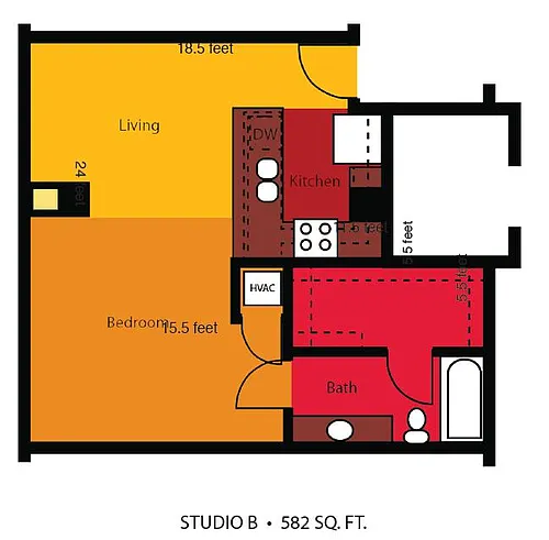 Floor plan Studio B