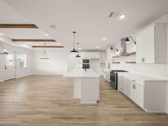 Kitchen with pendant lighting