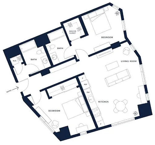 Floor plan 2 Bed/2 Bath-J