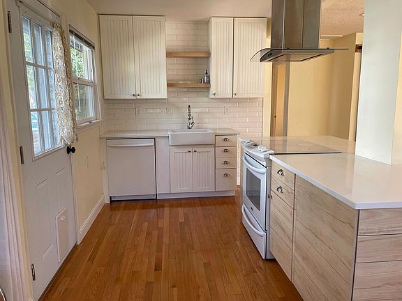 Newly renovated kitchen area with island