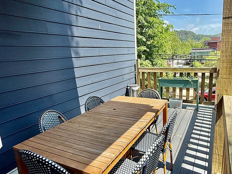 Private balcony off the back with views of East Rock