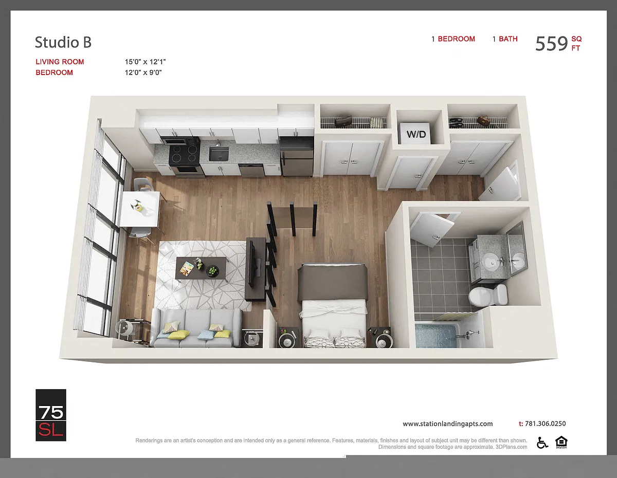 Floor plan Studio B