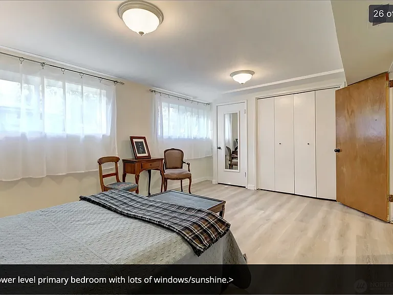 Primary Bedroom with closets
