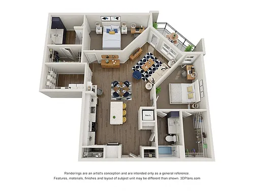 Floor plan B6.1 2x2 1333 SF