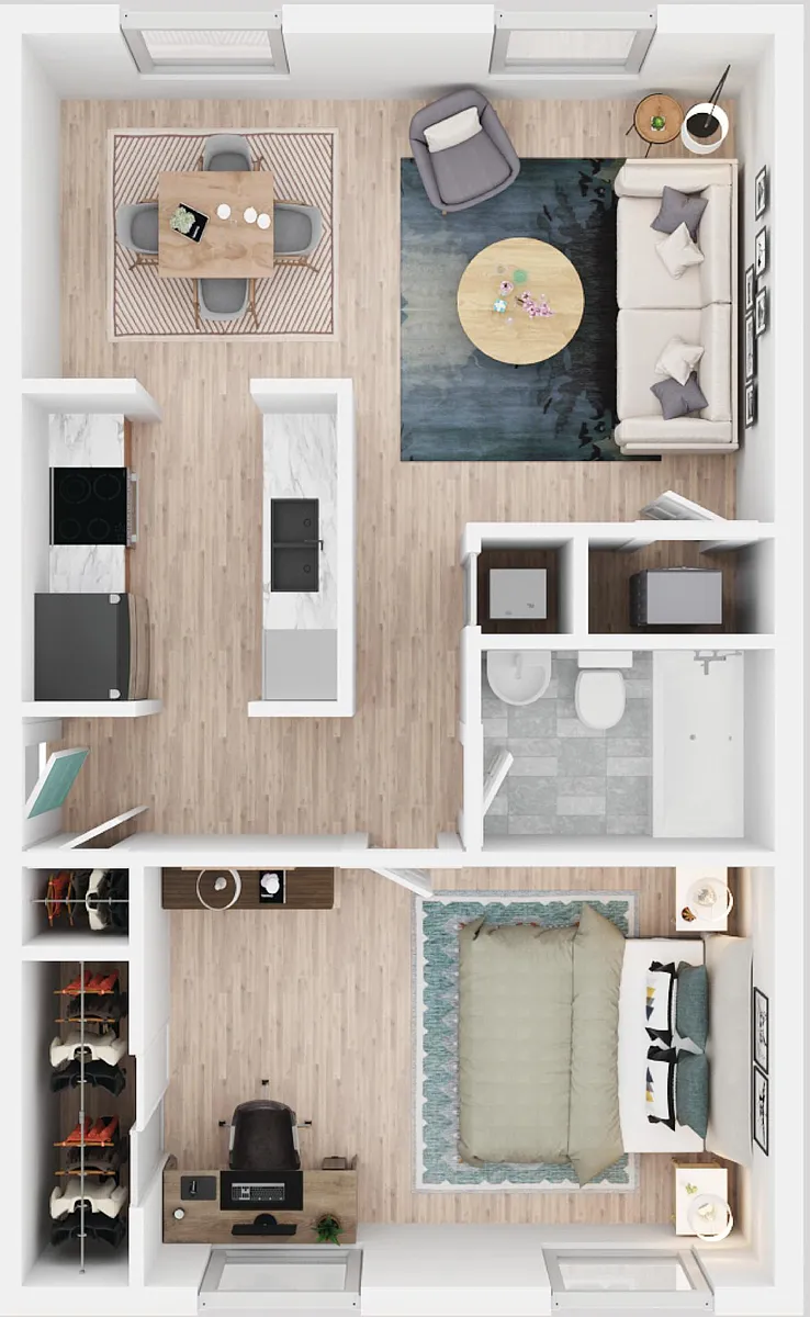 Floor plan 1 Bedroom 1 Bathroom