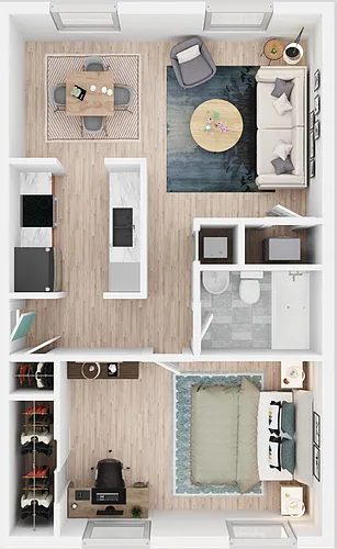 Floor plan 1 Bedroom 1 Bathroom