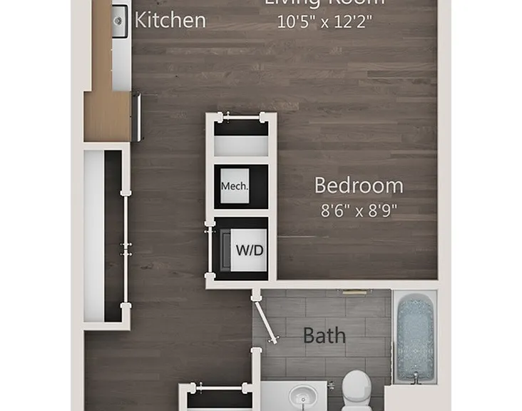 Studio (539 SF) Studio (539 SF)