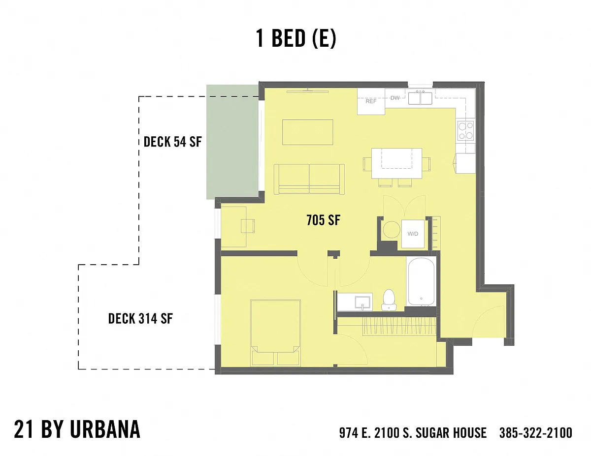 Floor plan 1 BED (1E)