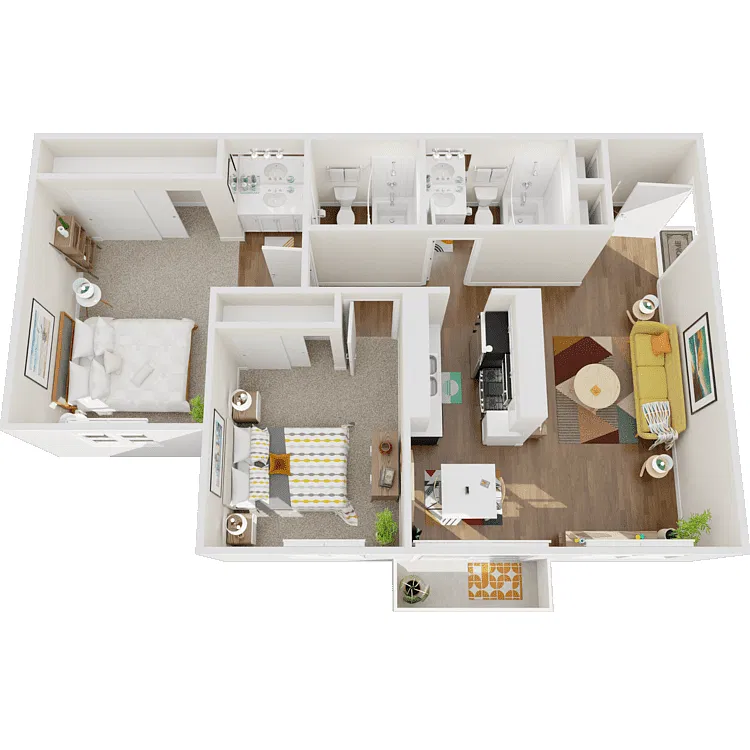Floor plan 2 Bed 2 Bath