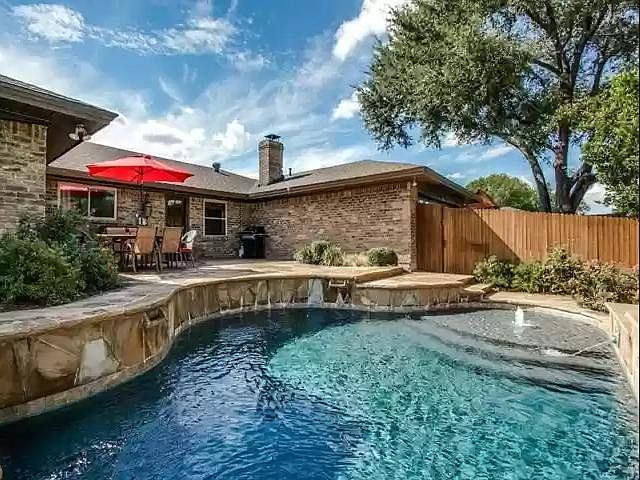 Spacious spa-inspired pool and patio