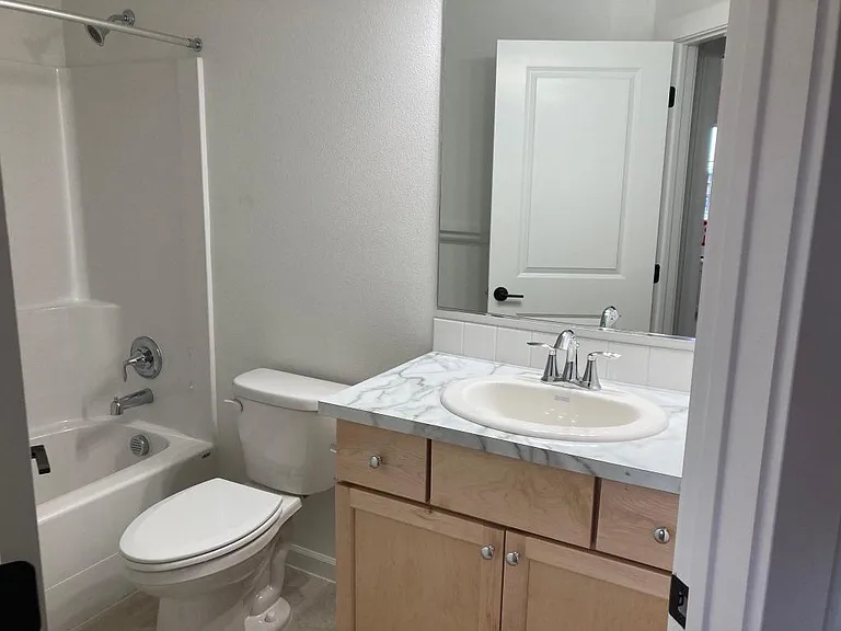 A full bath on the second level