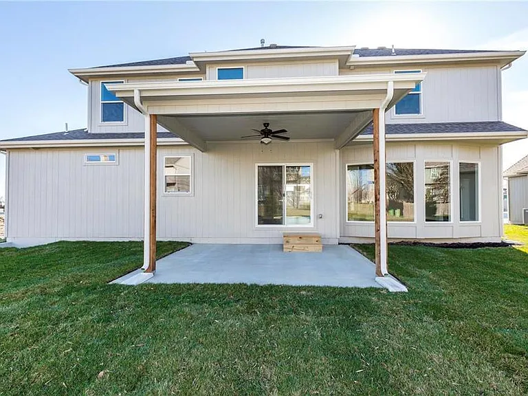 Back covered porch with concrete patio