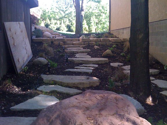 Side yard between buildings