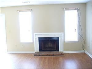 Sunny living room with fireplace