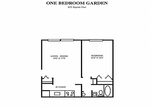 Floor plan 1 Bedroom Garden