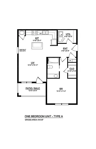 Floor plan 1BR-HC