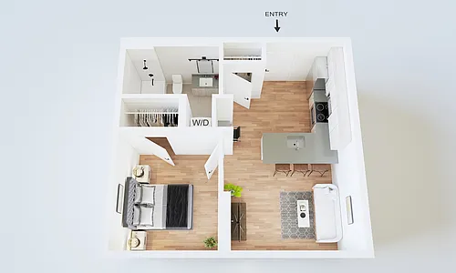 Floor plan 1BR/1BA - Clarksdale