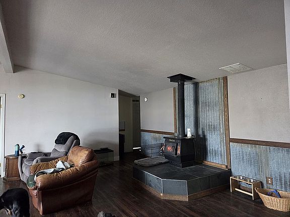 Wood stove in living room